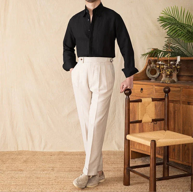 Yumuşak Dokunuşlu Keten Uzun Kollu Gömlek - Martin Milano