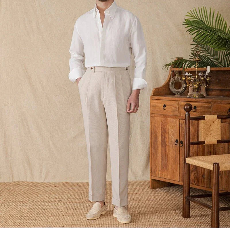 Yumuşak Dokunuşlu Keten Uzun Kollu Gömlek - Martin Milano