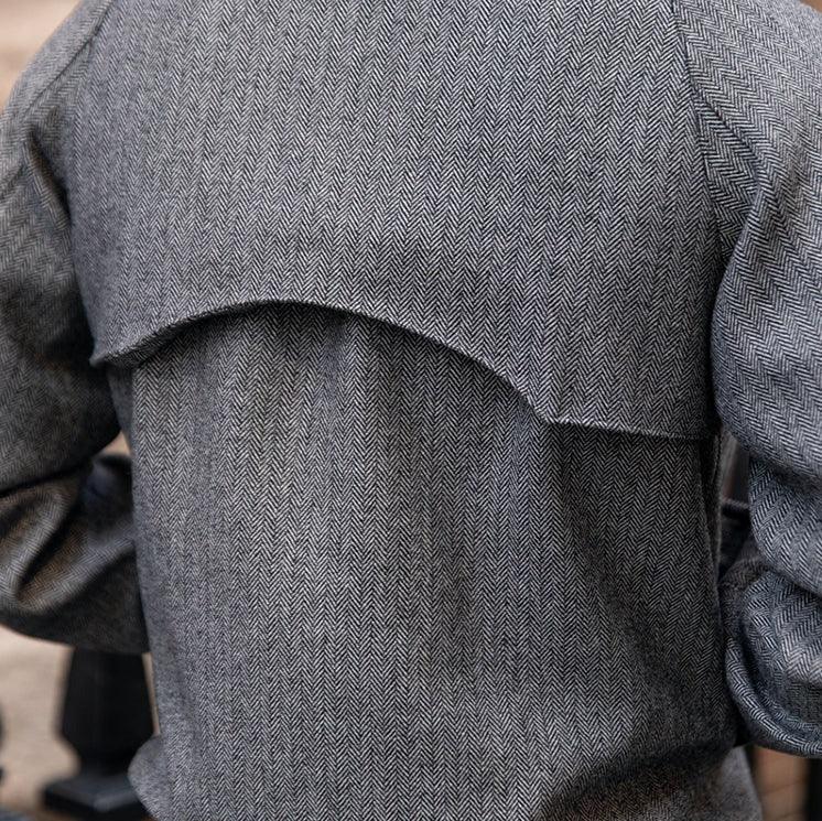 Yün Karışımlı Harrington Herringbone Ceket - Martin Milano