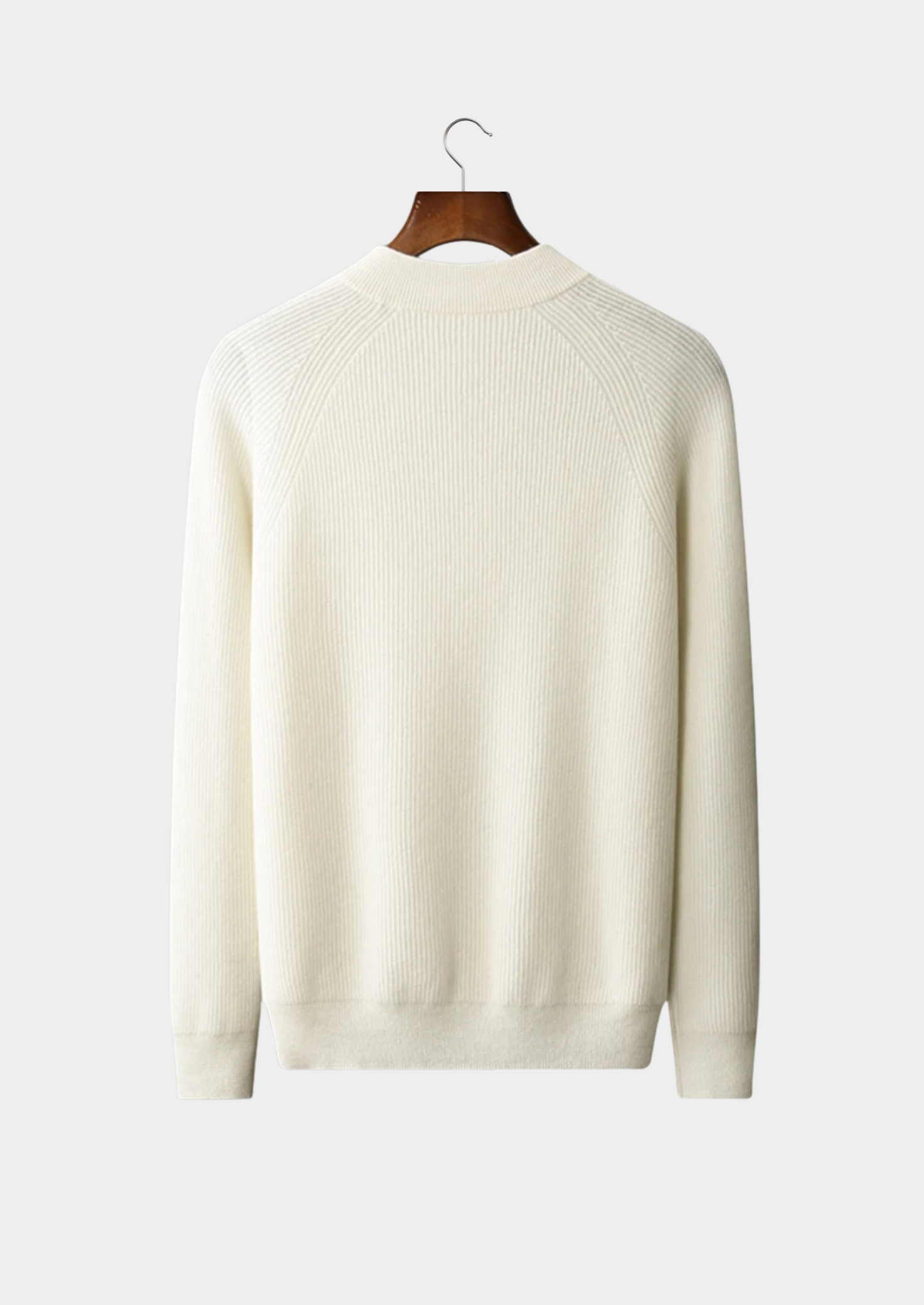 Premium Kaşmir Klasik Çizgili Henley Kazak