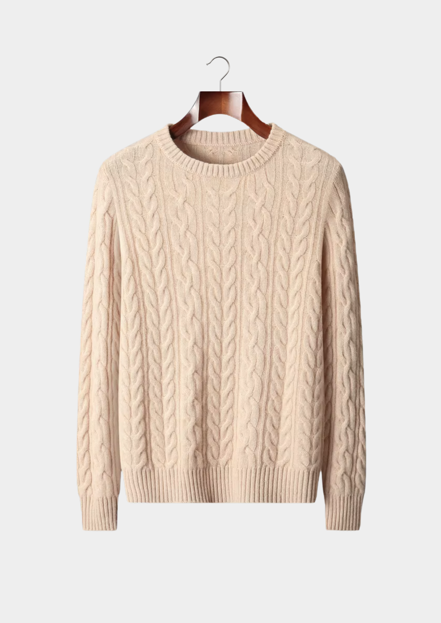 Saf Ekstra İnce Merino Yünü Örgü Dikiş Sweatshirt