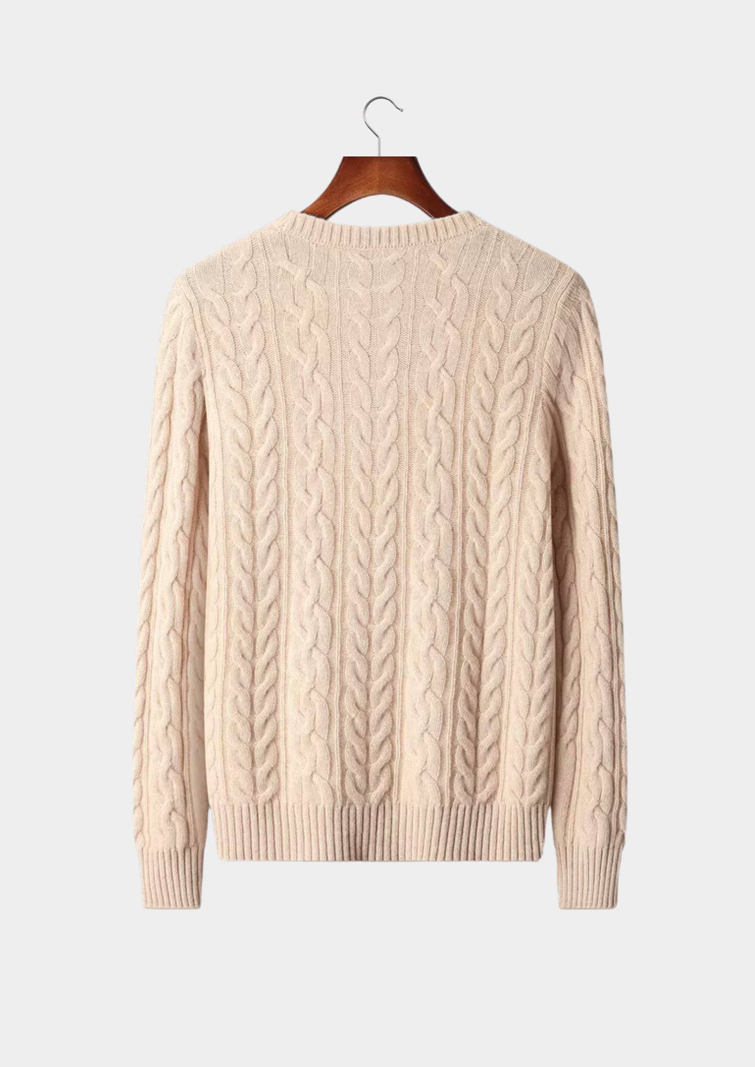 Saf Ekstra İnce Merino Yünü Örgü Dikiş Sweatshirt