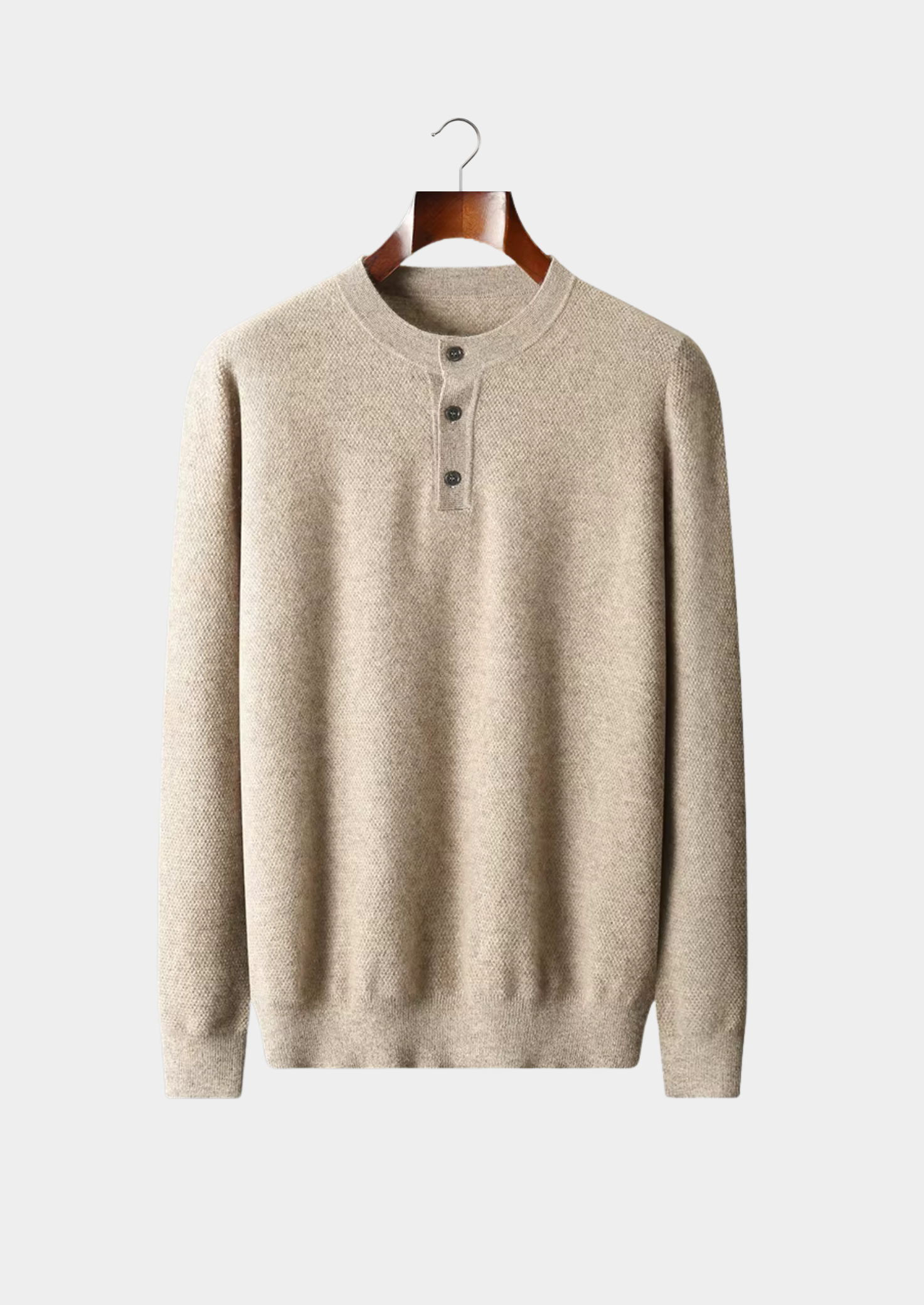 Premium Kaşmir Klasik Henley Kazak
