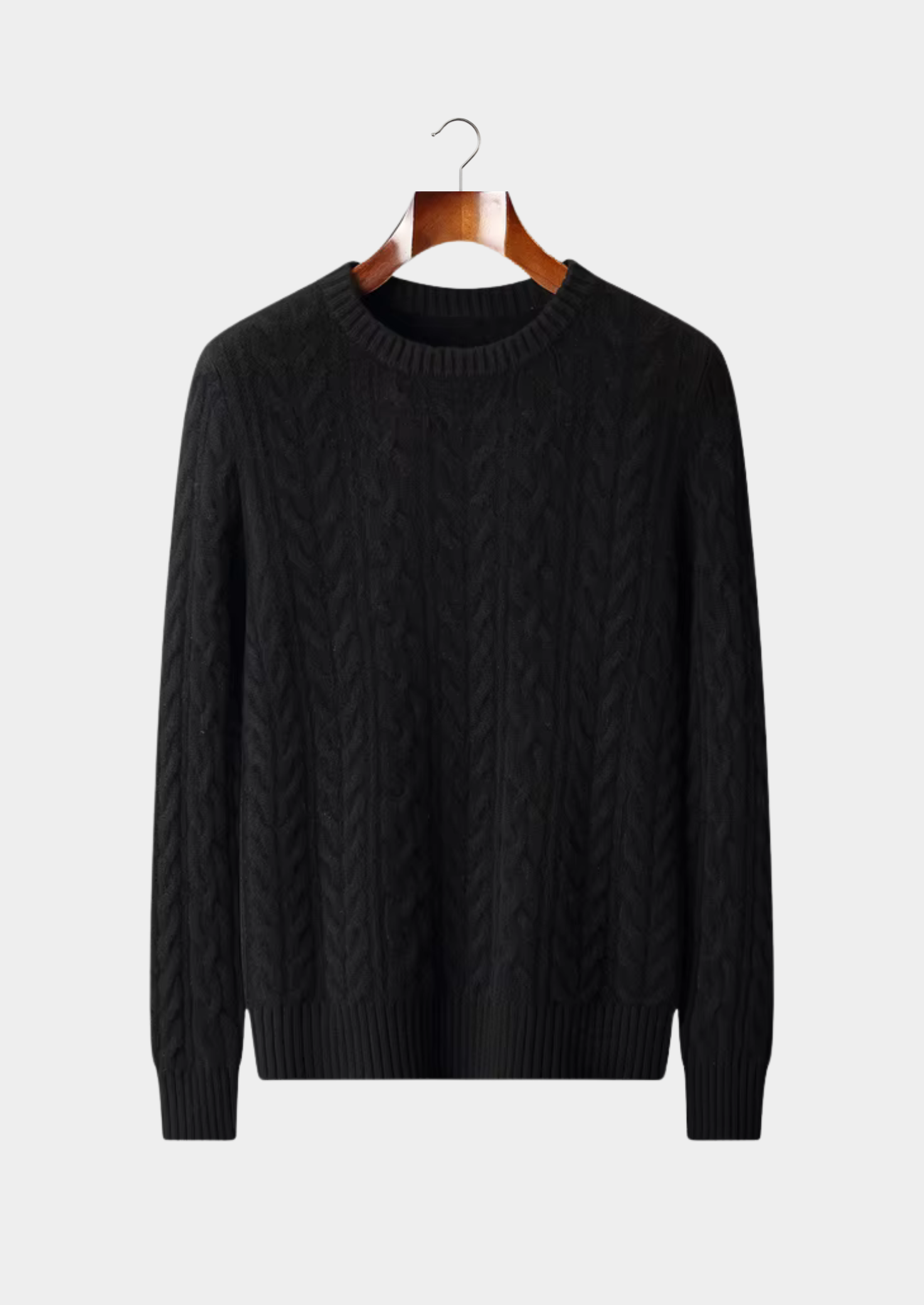 Saf Ekstra İnce Merino Yünü Örgü Dikiş Sweatshirt