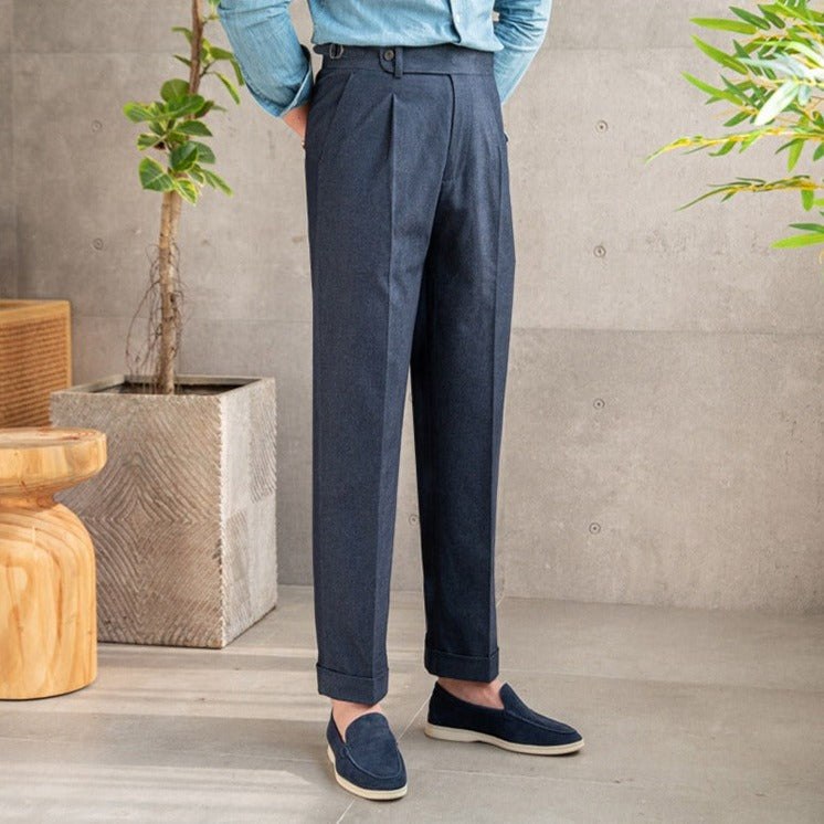 Pamuklu Twill Riviera Düz Kesim Pantolon