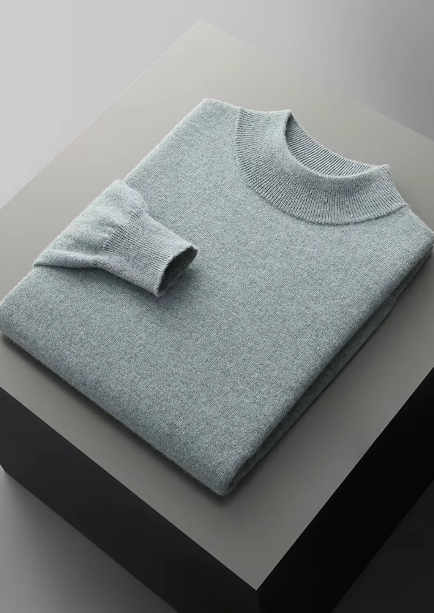 Saf Ekstra İnce Merino Yünlü Klasik Boğazlı Kazak