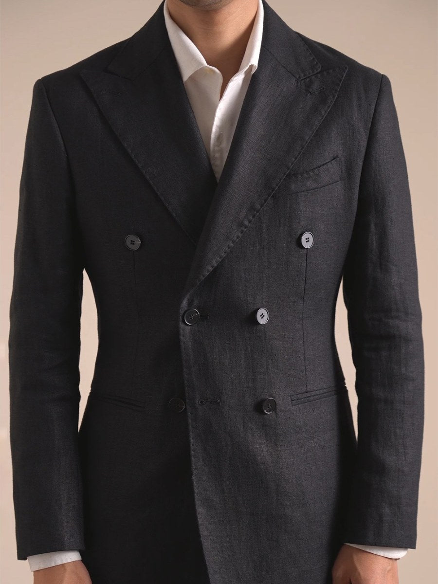 Capri %100 Keten Çift Düğmeli Blazer