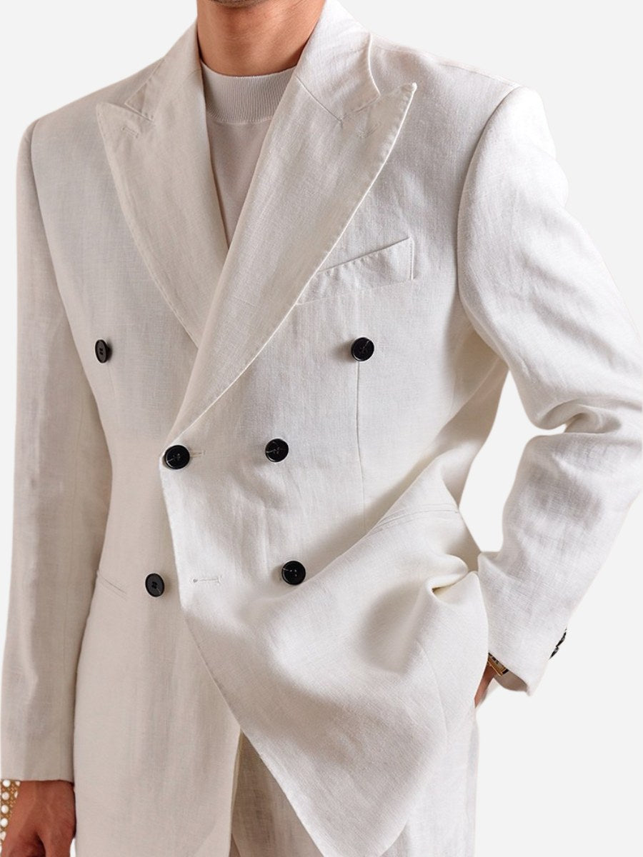 Capri %100 Keten Çift Düğmeli Blazer
