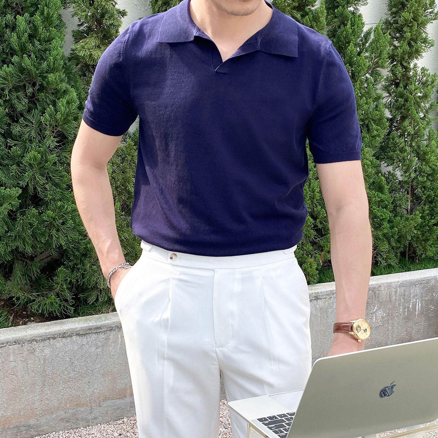 Lyocell Örme Açık Yaka Polo