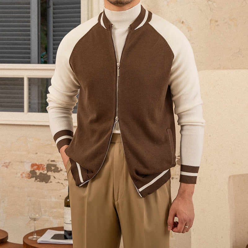 İnce Fit Yün Beyzbol Ceketi