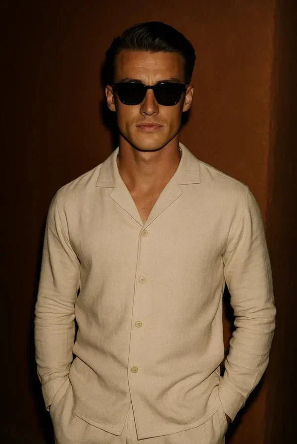 Bej Keten Gömlek - Martin Milano