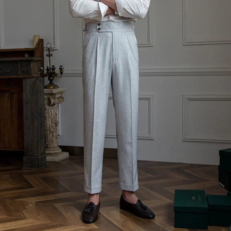 Cappuccino Cep Detaylı Kadife Pileli Pantolon - Martin Milano