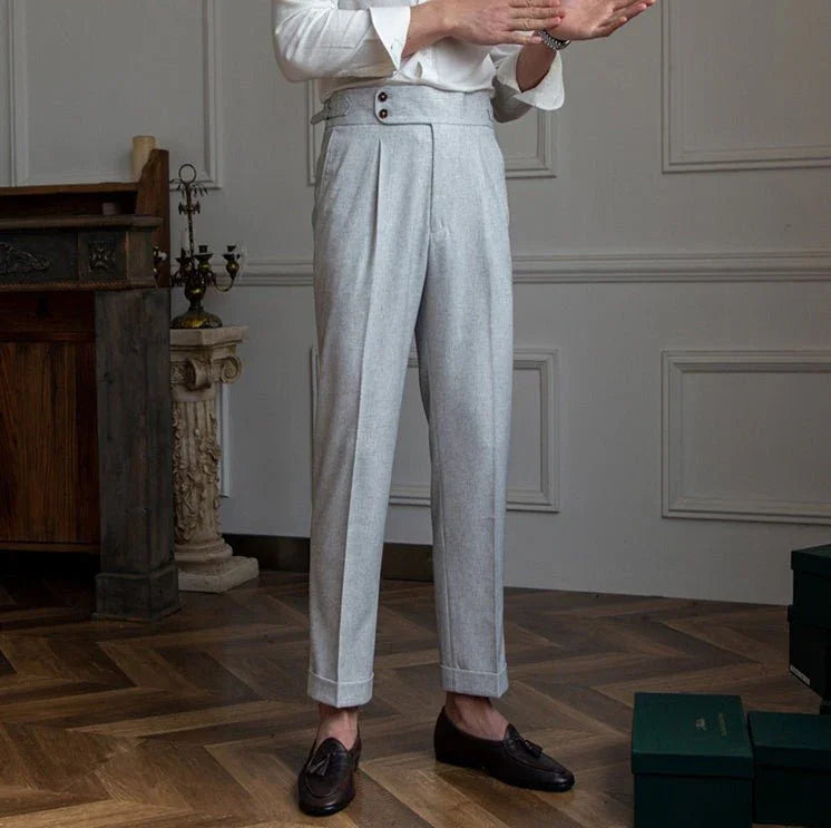 Cappuccino Cep Detaylı Kadife Pileli Pantolon - Martin Milano