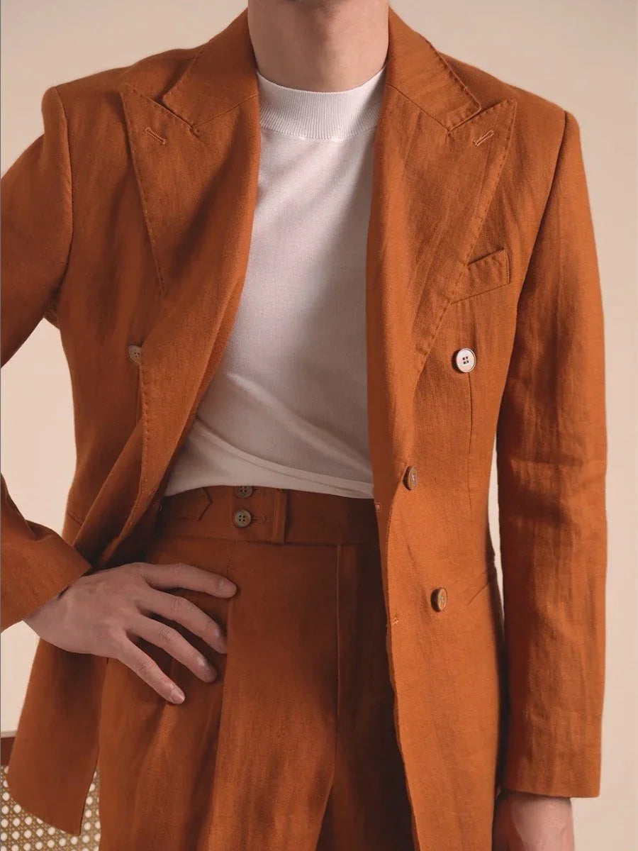 Capri %100 Keten Çift Düğmeli Blazer - Martin Milano