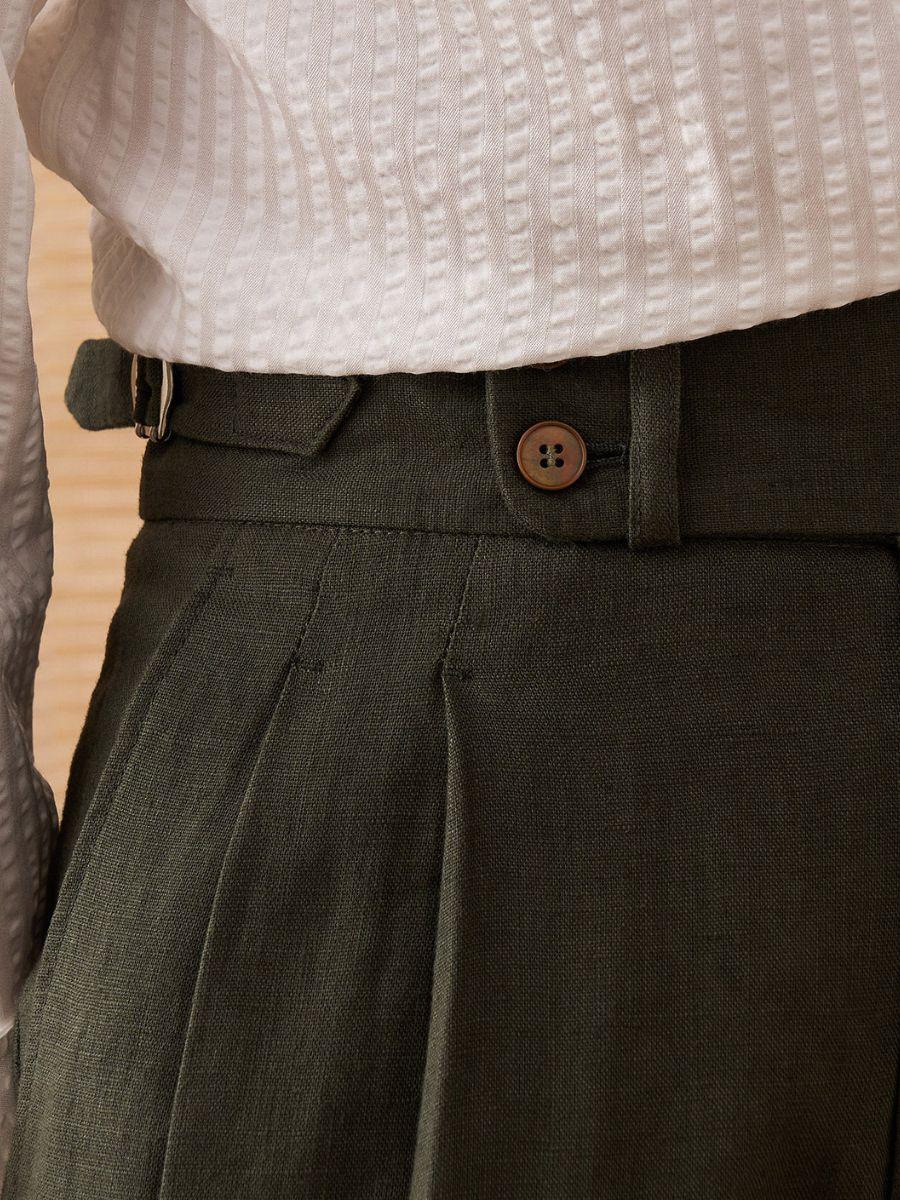 Capri Yüksek Bel Pantolon %100 Keten - Martin Milano