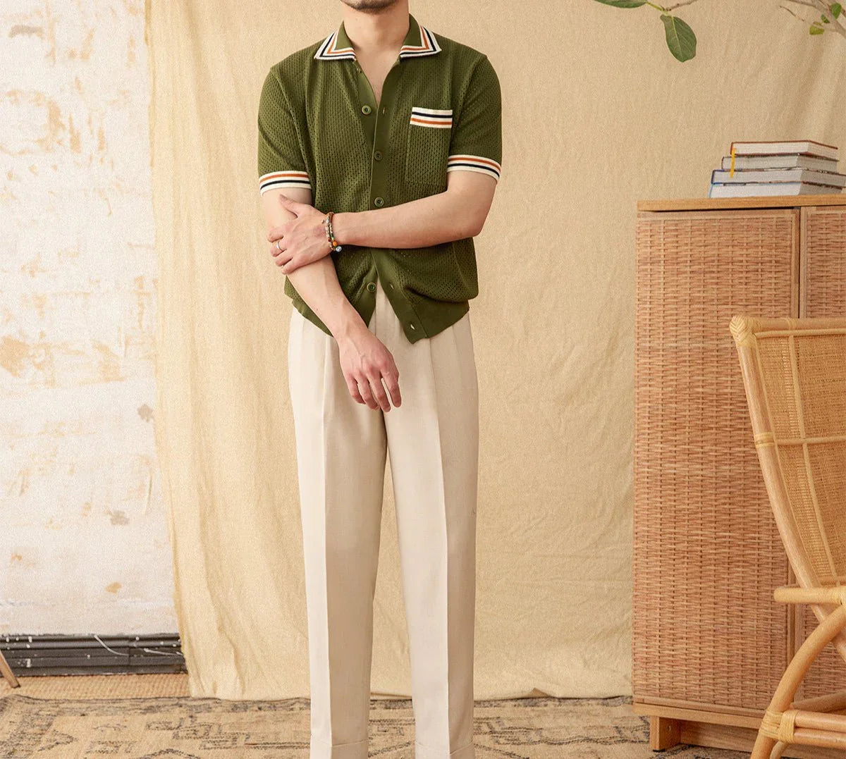 Casablanca Örme Kontrast Kısa Kollu Gömlek - Martin Milano