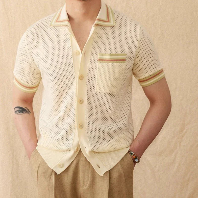 Casablanca Örme Kontrast Kısa Kollu Gömlek - Martin Milano