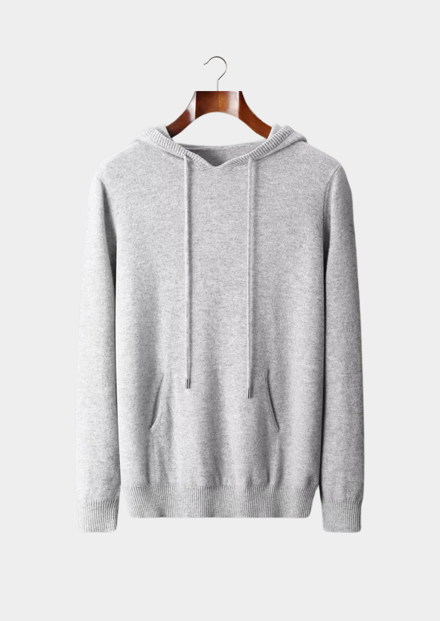 Saf Ekstra İnce Merino Yünü Relax Hoodie