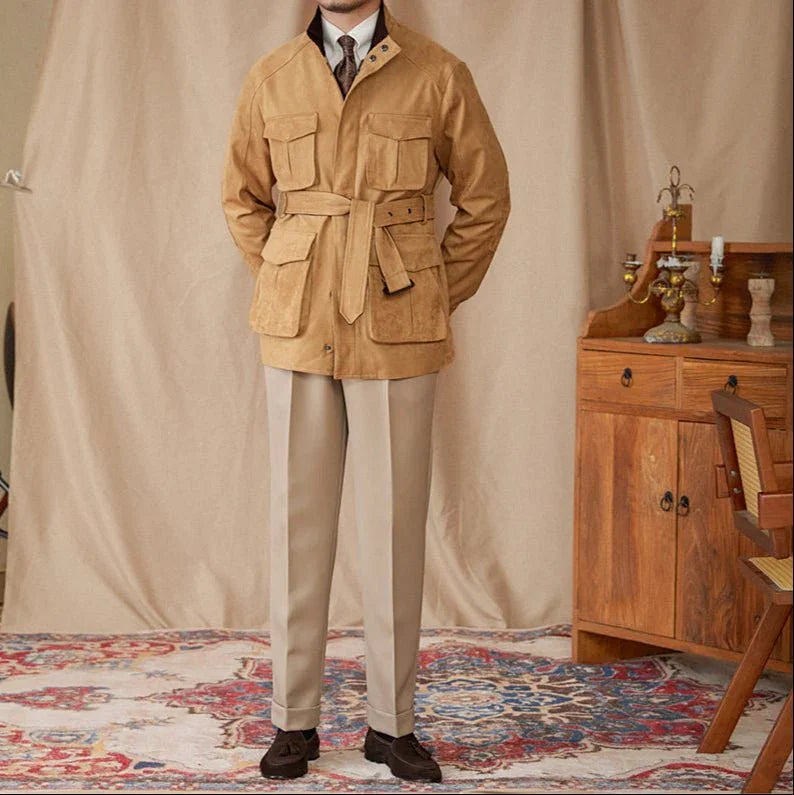 Como Faux Süet Kuşaklı Ceket - Martin Milano