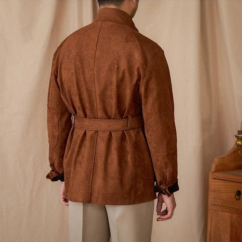 Como Faux Süet Kuşaklı Ceket - Martin Milano