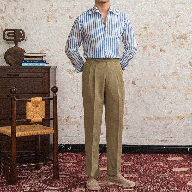 Corsica Çizgili Uzun Kollu Gömlek - Martin Milano