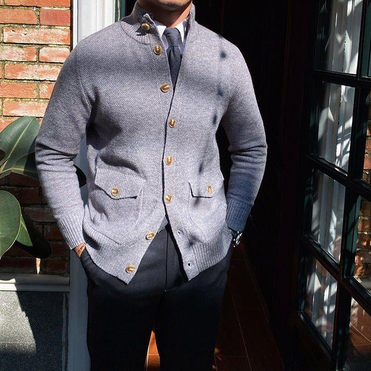 Dokulu Düğmeli Örgü Hırka - Martin Milano