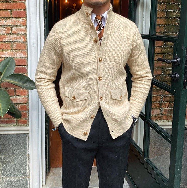 Dokulu Düğmeli Örgü Hırka - Martin Milano