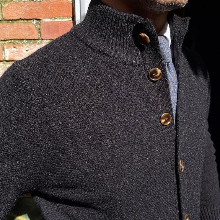 Dokulu Düğmeli Örgü Hırka - Martin Milano