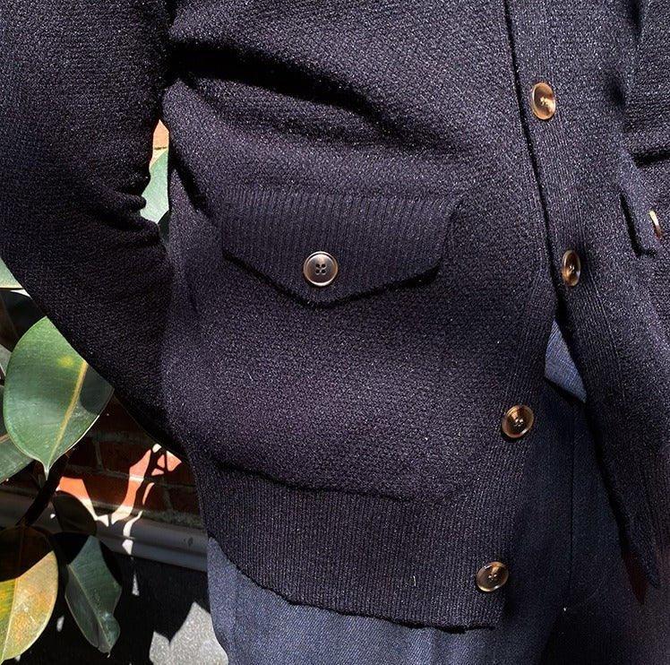 Dokulu Düğmeli Örgü Hırka - Martin Milano