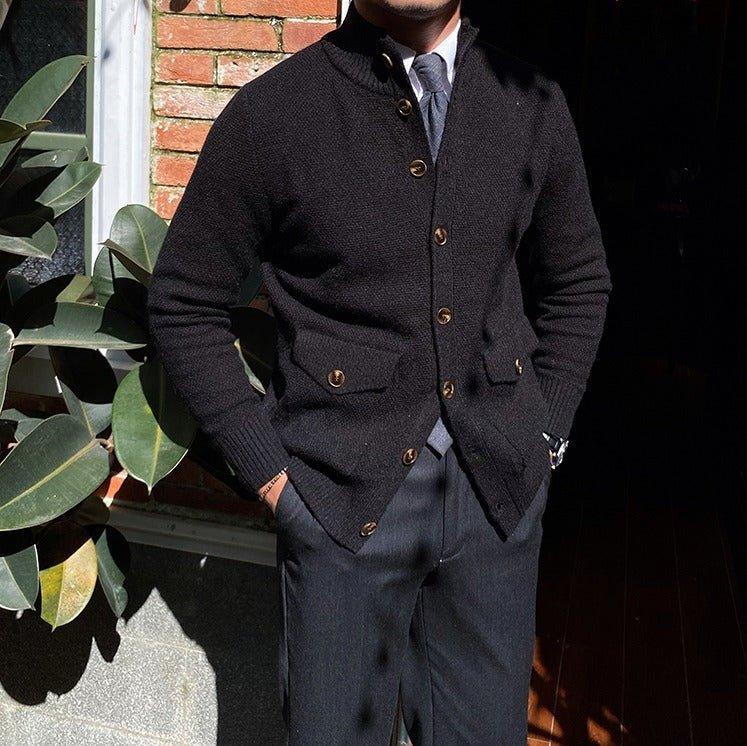 Dokulu Düğmeli Örgü Hırka - Martin Milano