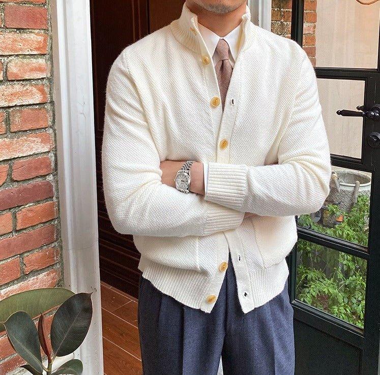 Dokulu Düğmeli Örgü Hırka - Martin Milano