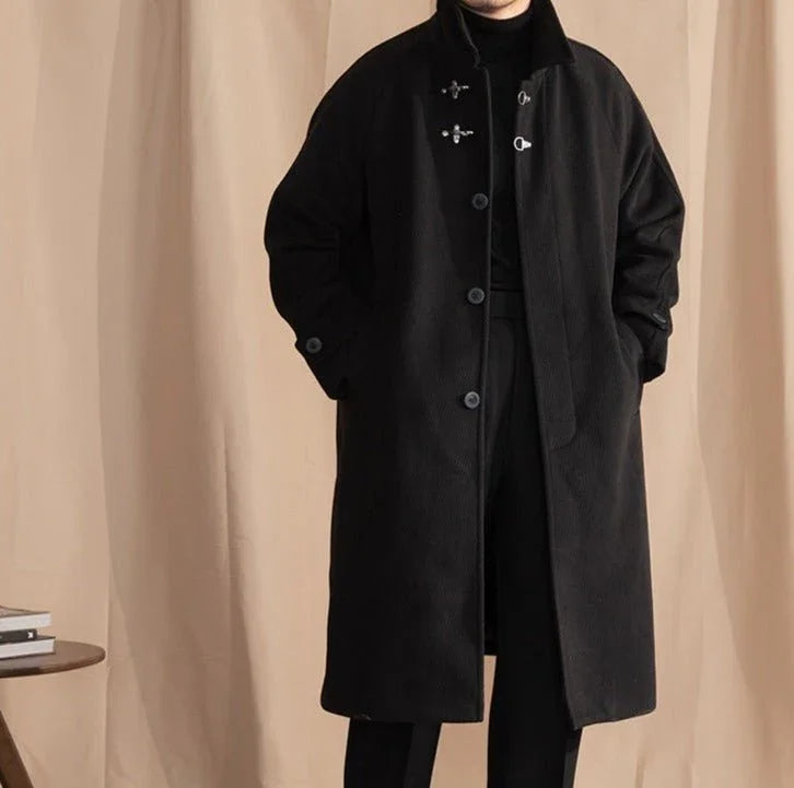 Dokulu Yün Karışımı Kaban - Martin Milano