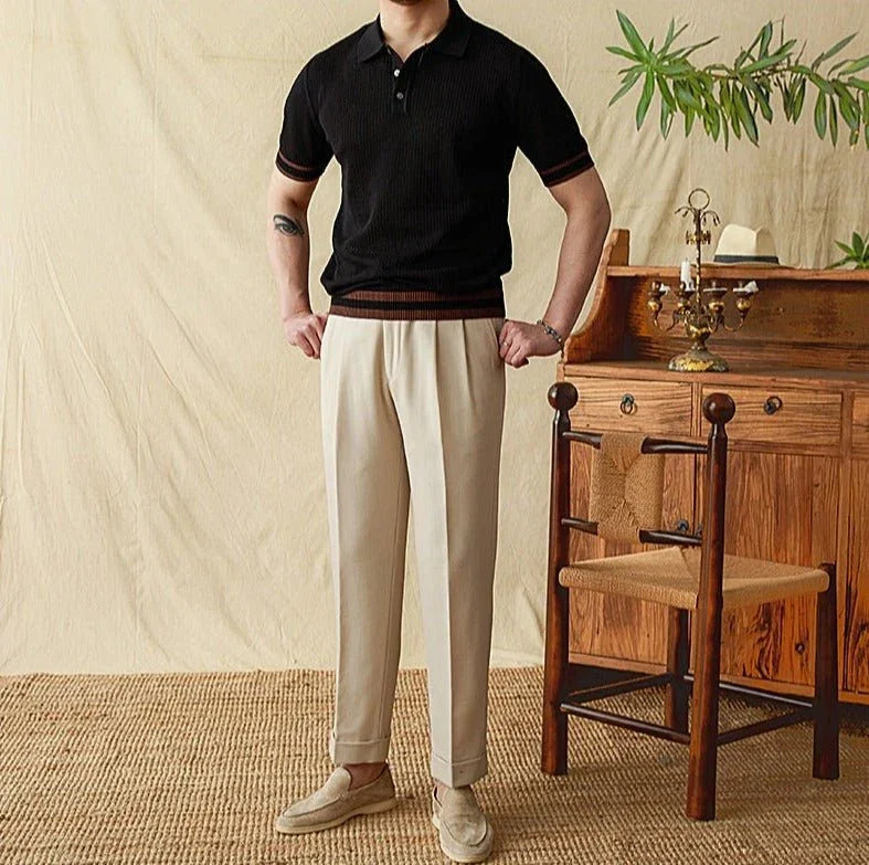 Dolce Dokuma Kısa Kollu Polo Gömlek - Martin Milano