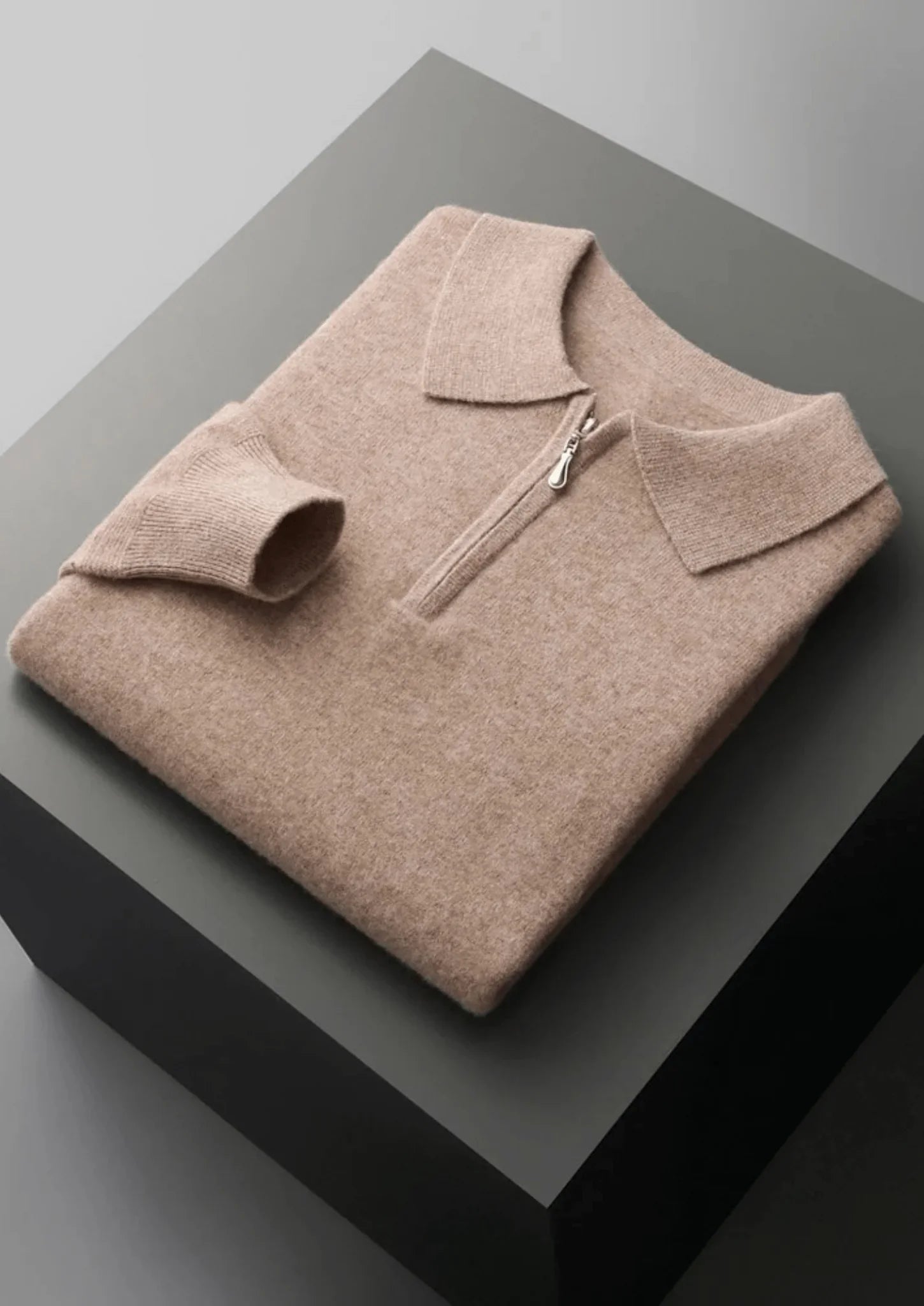 Ekstra İnce Merino Yünü Yarım Fermuarlı Polo Kazak - Martin Milano