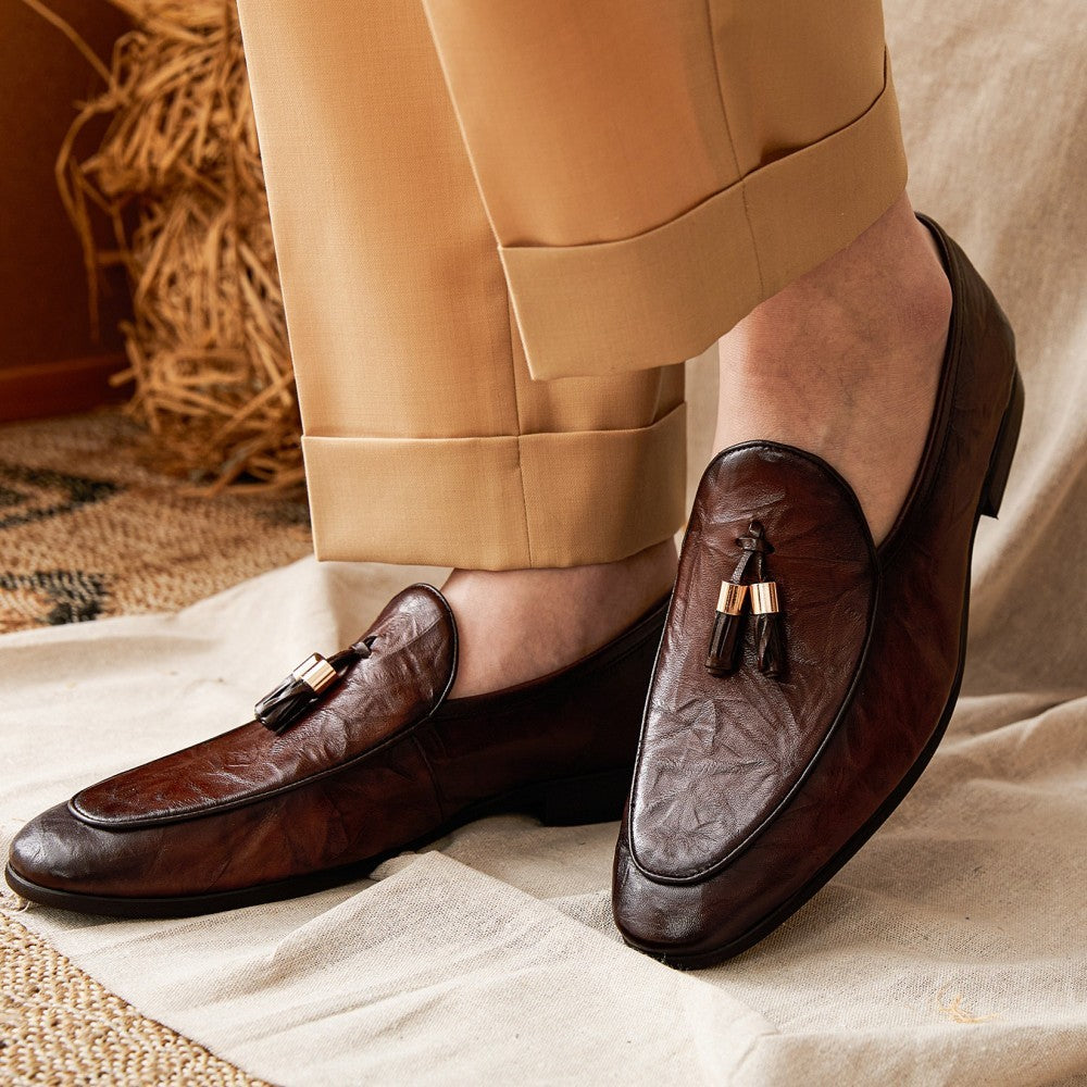 Patina Püsküllü Deri Loafer
