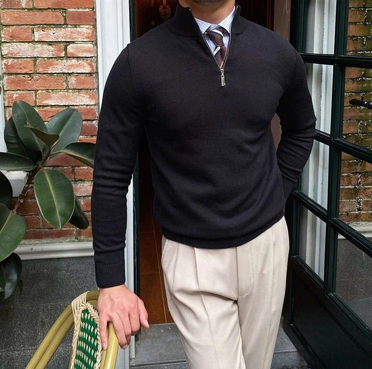 Fermuarlı Örgü Triko Kazak - Martin Milano