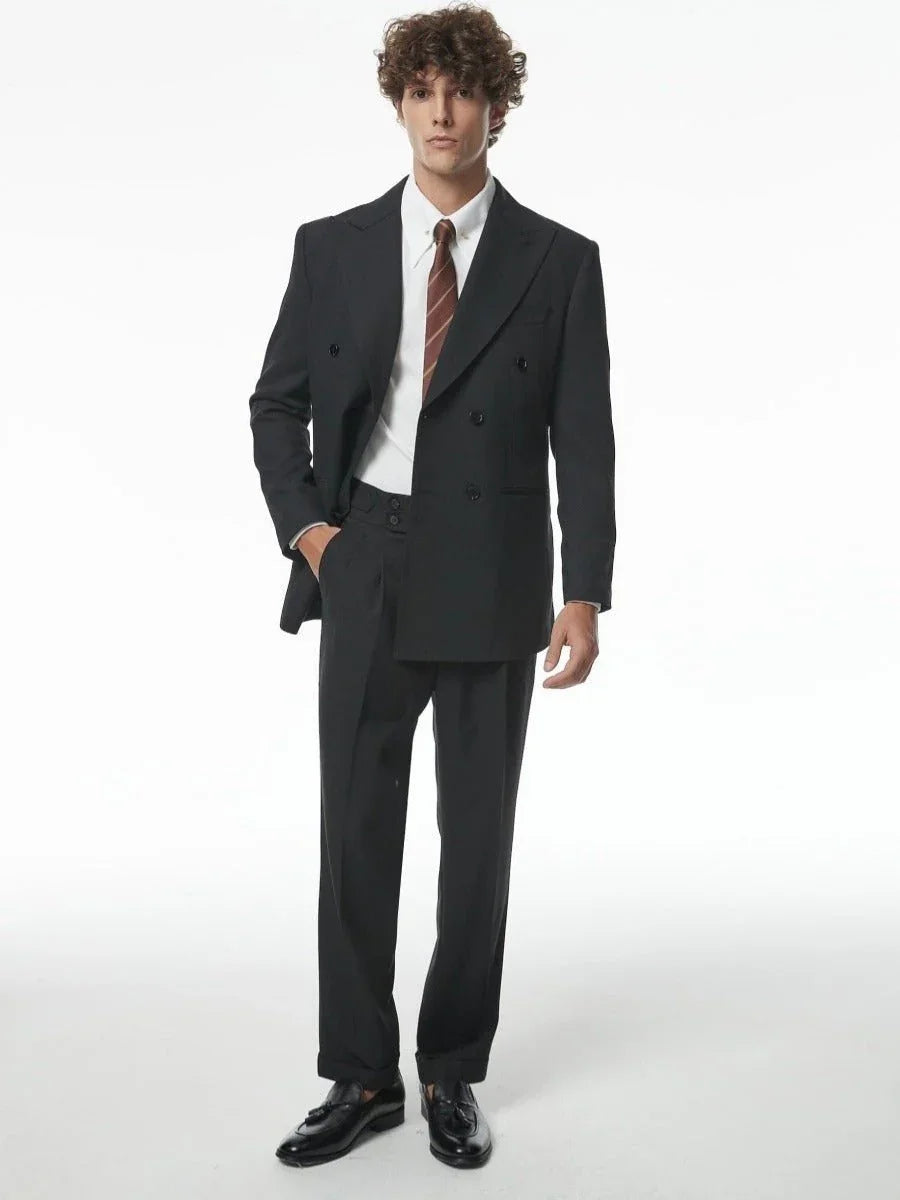 Fransız Çift Düğmeli Keten Blazer - Martin Milano