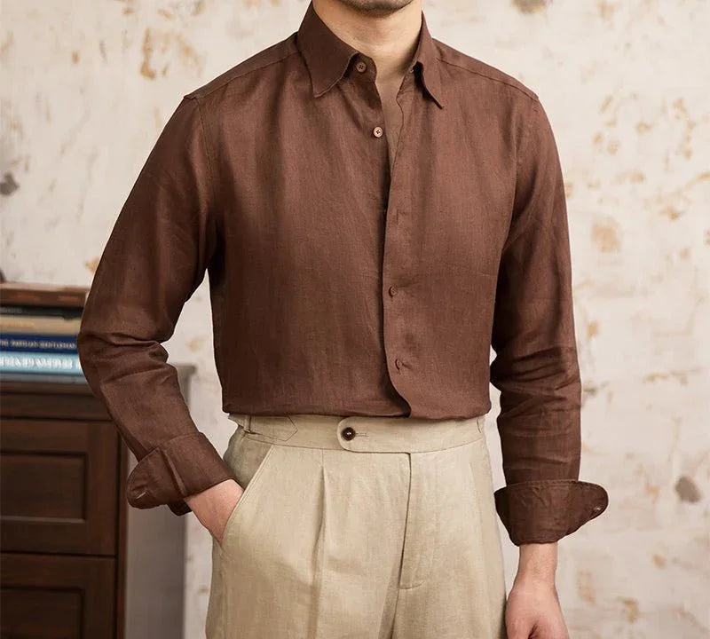 Geneva Kumaş Uzun Kollu Gömlek - Martin Milano