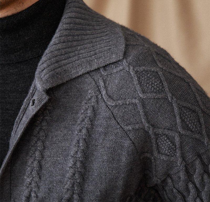 Geometrik Yün Karışımlı Uzun Kollu Hırka - Martin Milano