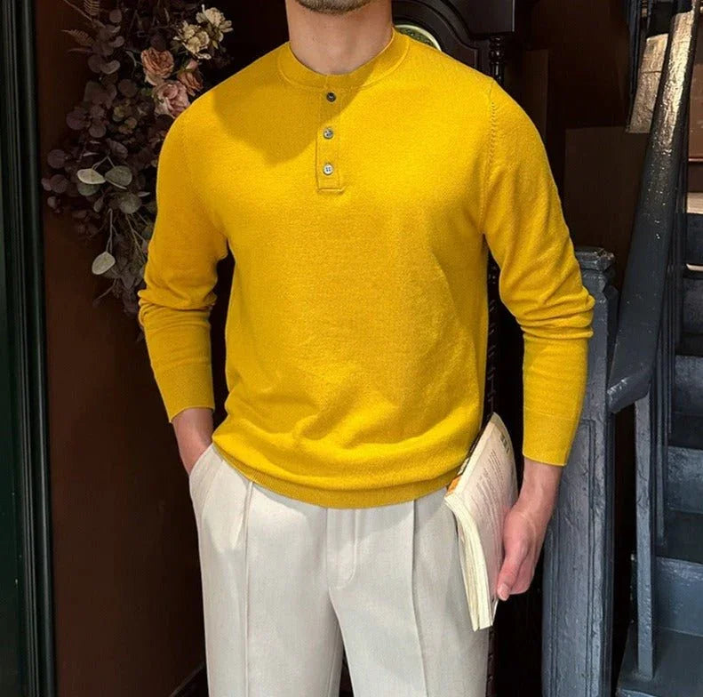 İnce Kesim Hanley Örgü Uzun Kollu Tişört - Martin Milano