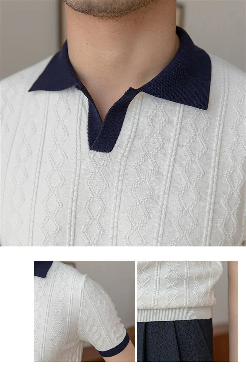 Jakard Düğmesiz Örme Polo - Martin Milano