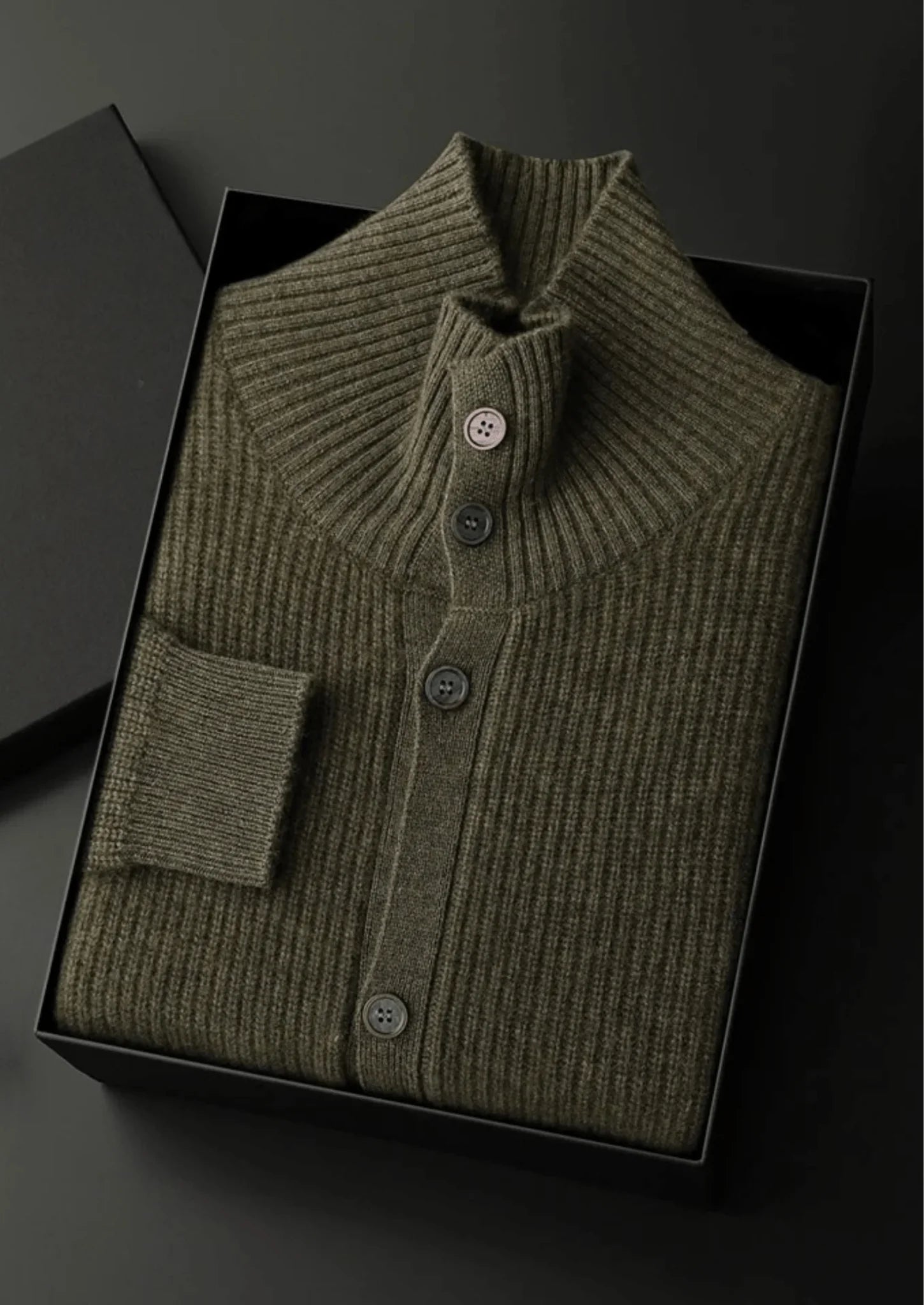 Kaşmir Ribanalı Yaka Hırka - Martin Milano