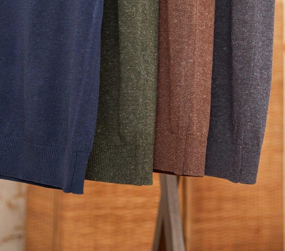 Keten Henley Örgülü Kısa Kollu Tişört - Martin Milano