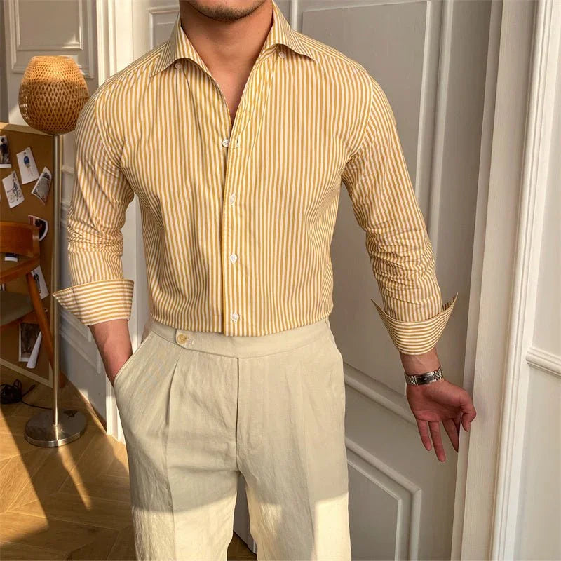 Limone Pamuk Uzun Kollu Gömlek - Martin Milano