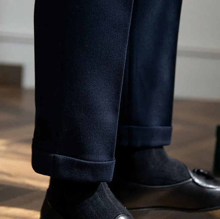 London Yün Karışımlı Dokulu Çift Pantolon - Martin Milano