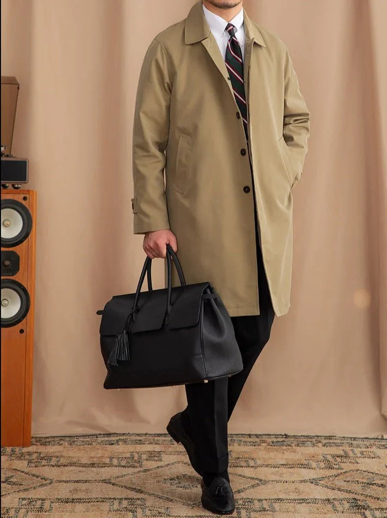 Londra Düz Yakalı Pamuk Karışımlı Trençkot - Martin Milano