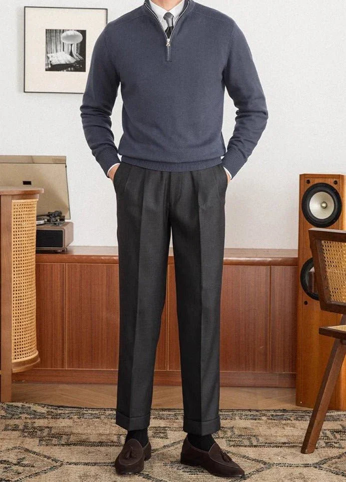 Londra Yün Dokulu Yarım Fermuarlı Kazak - Martin Milano