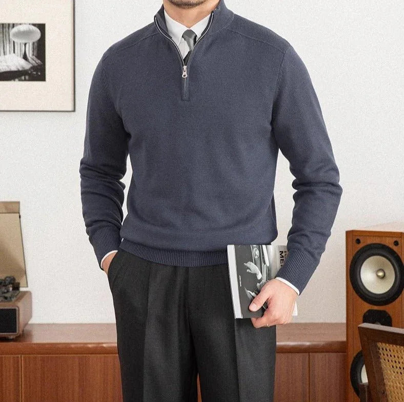 Londra Yün Dokulu Yarım Fermuarlı Kazak - Martin Milano