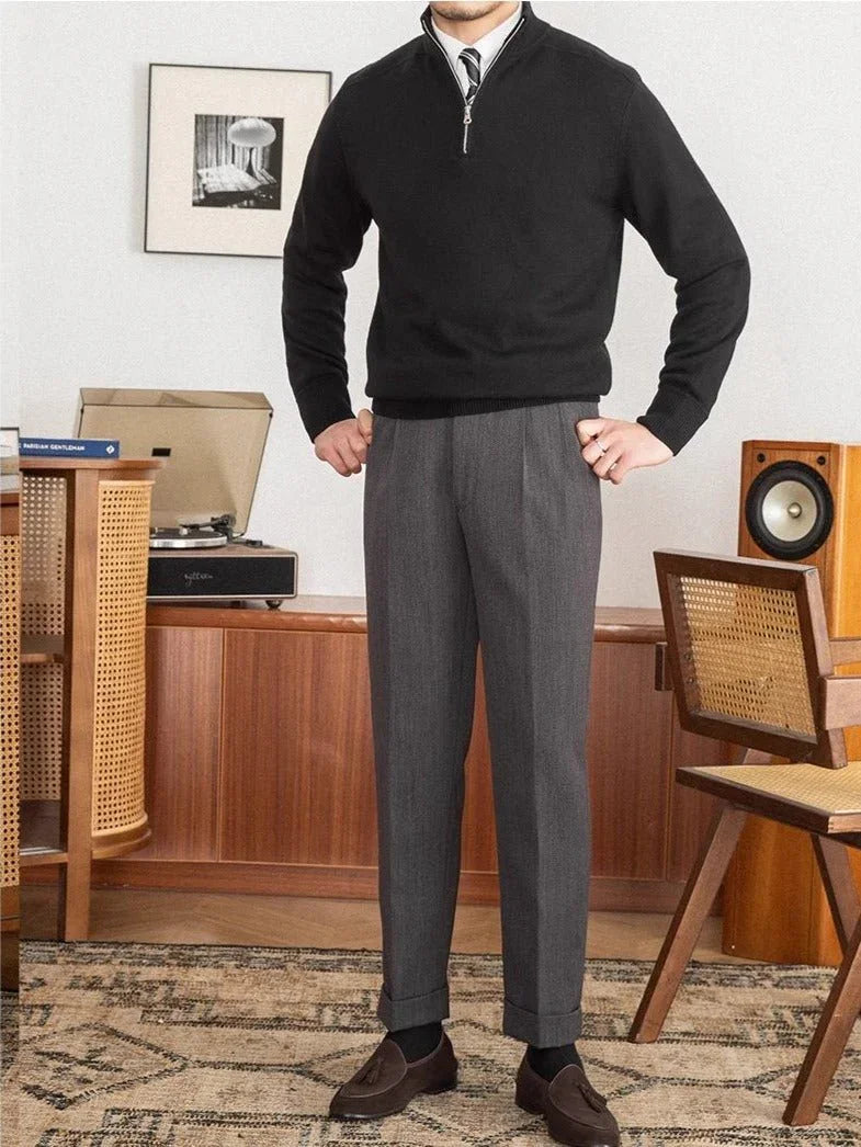 Londra Yün Dokulu Yarım Fermuarlı Kazak - Martin Milano