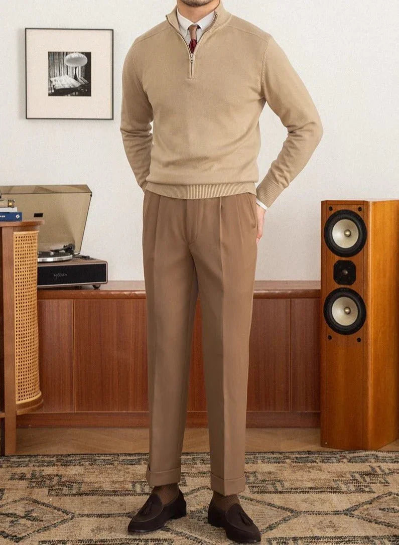 Londra Yün Dokulu Yarım Fermuarlı Kazak - Martin Milano